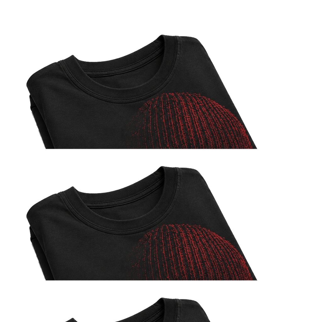 DISTRICT 99 Red Frequency T-shirt - folded front detail