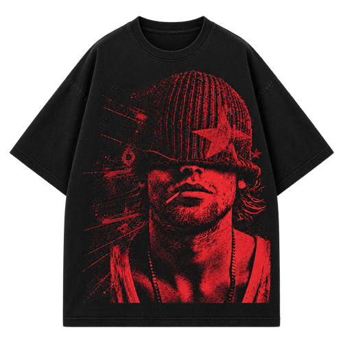 DISTRICT 99 Red Frequency oversized T-shirt - front view